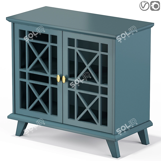 Sleek Modern Accent Sideboard 3D model image 1