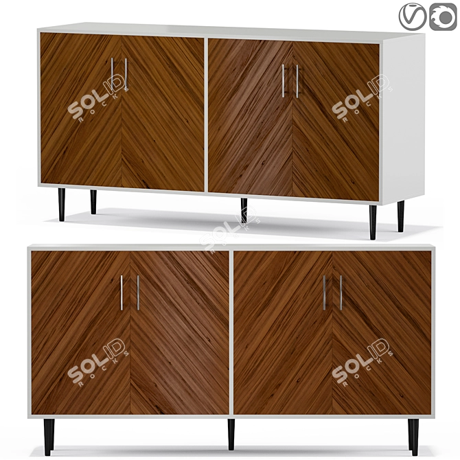 Sleek Caye Bookmatch Buffet 3D model image 1