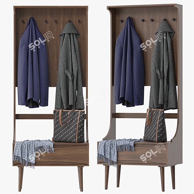 Elegant Malena Pine Wood 3D model image 1