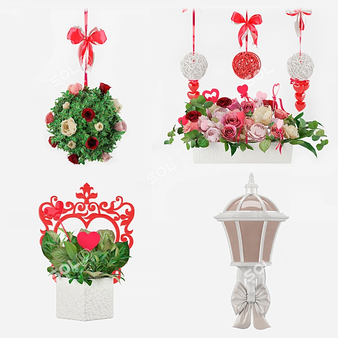 Title: Valentine's Day Decor Set 3D model image 2