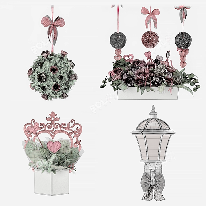 Title: Valentine's Day Decor Set 3D model image 3