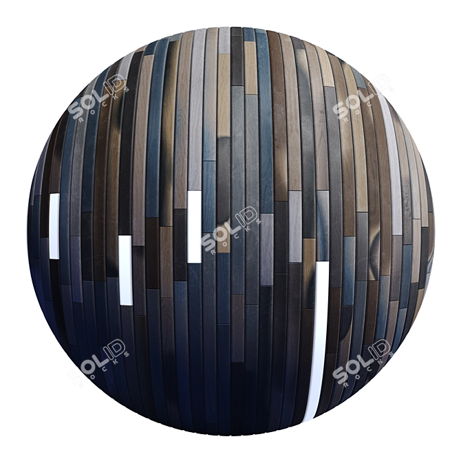 Striped Wood + Light Panels: High Quality Textures & 3D Files 3D model image 3
