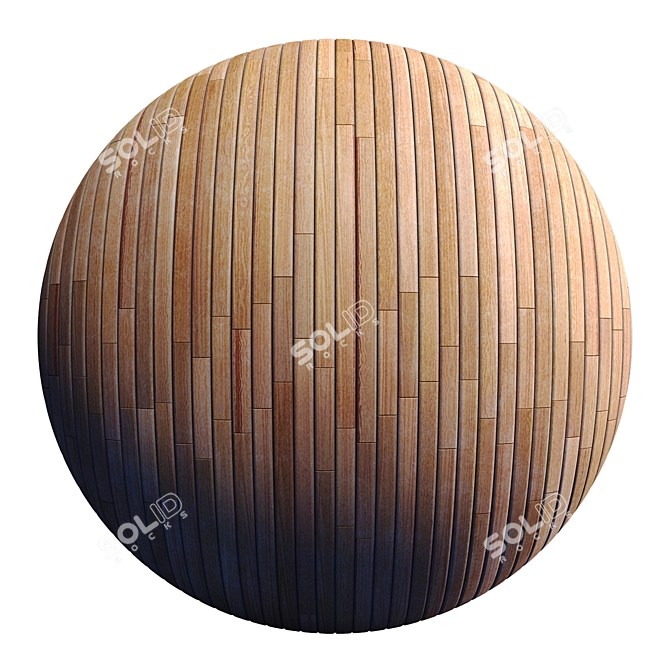 Striped Wood + Light Panels 4K 3D model image 2