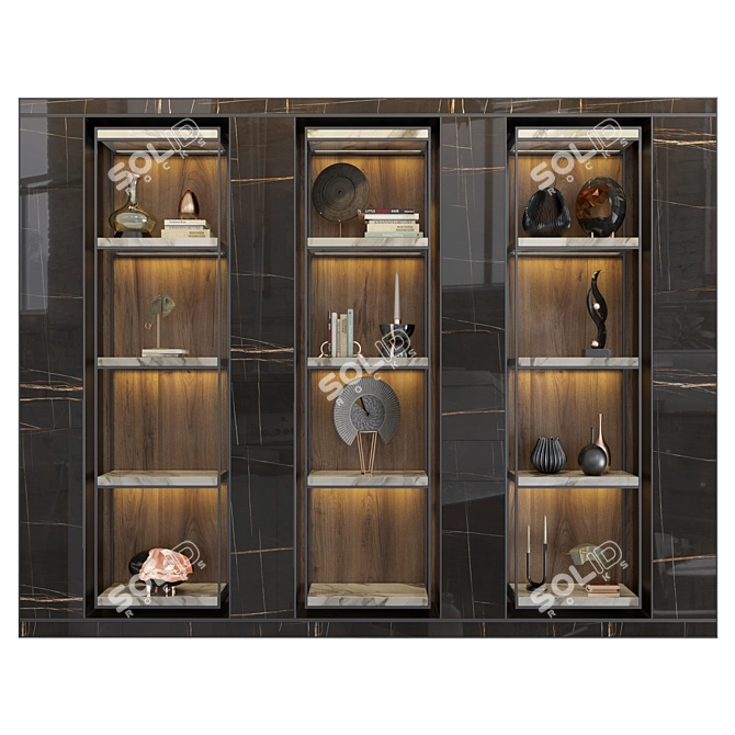 Versatile Shelving Unit: 63" Height 3D model image 2