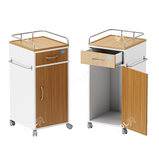 Hospital Bedside Locker 10: Versatile and Practical 3D model image 2