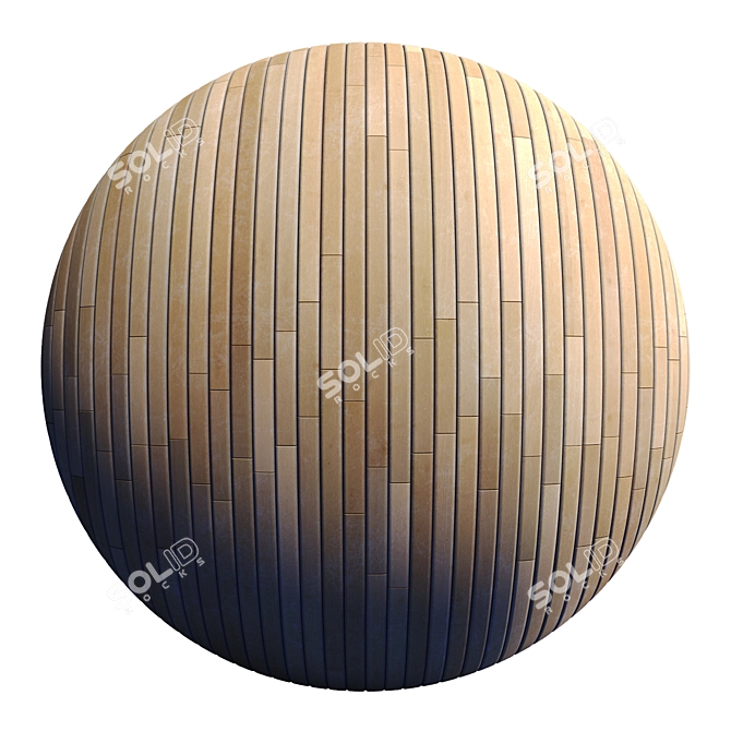 Striped Wood + Light Panels: Stunning PBR 4K Textures 3D model image 2