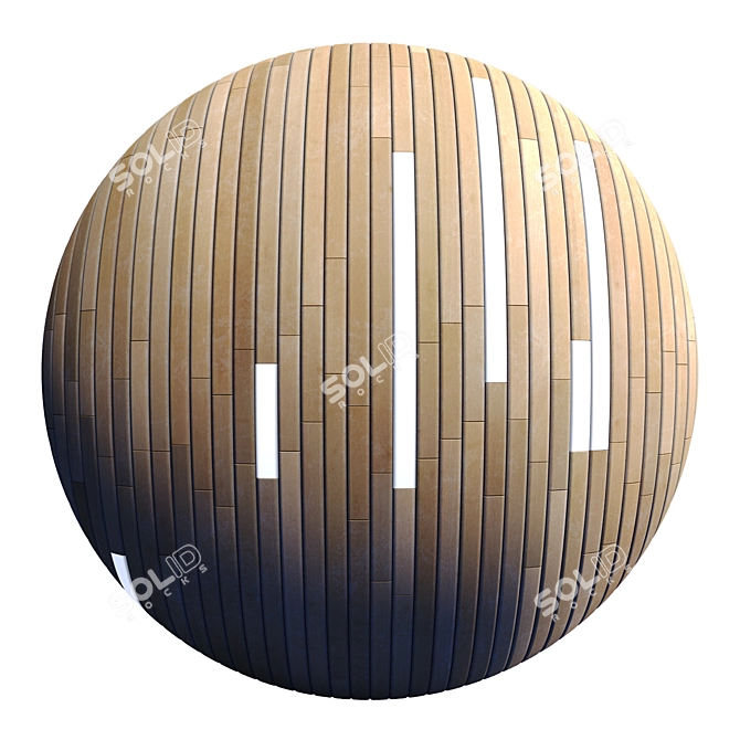Striped Wood + Light Panels: Stunning PBR 4K Textures 3D model image 3