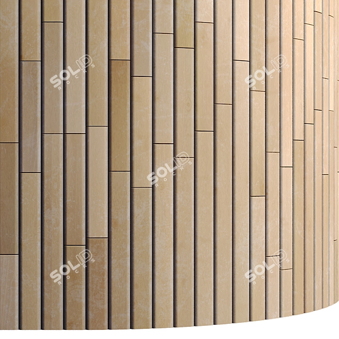 Striped Wood + Light Panels: Stunning PBR 4K Textures 3D model image 4