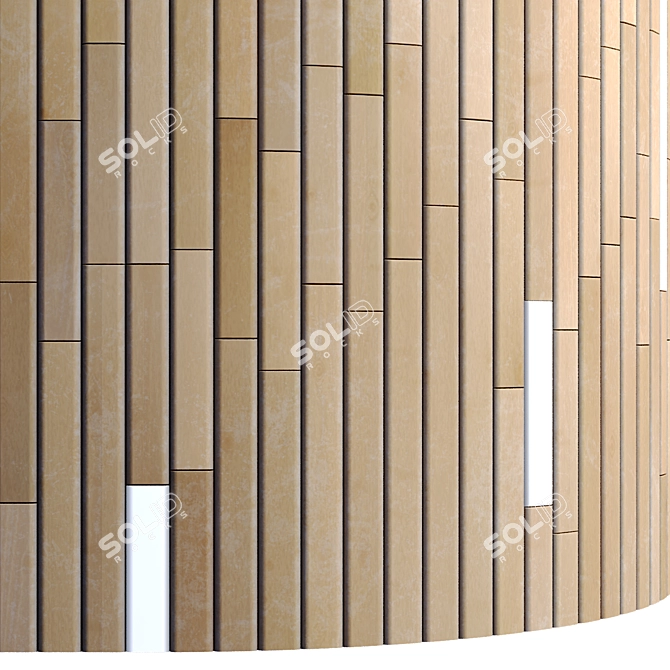 Striped Wood + Light Panels: Stunning PBR 4K Textures 3D model image 5