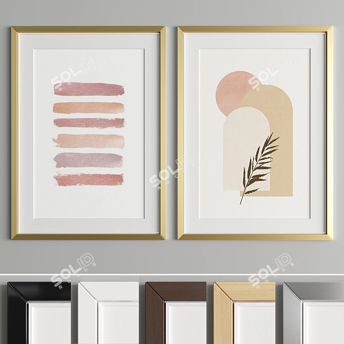 Sleek Art Frame A81 | 50x70 cm | Wood & Metal 3D model image 4