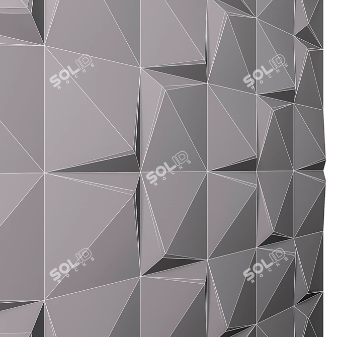 Sleek Black 3D Backlit Panel 3D model image 3