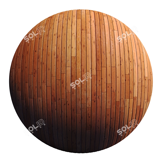 Striped Wood + Light Panels: PBR 4K & 2 Mats 3D model image 2