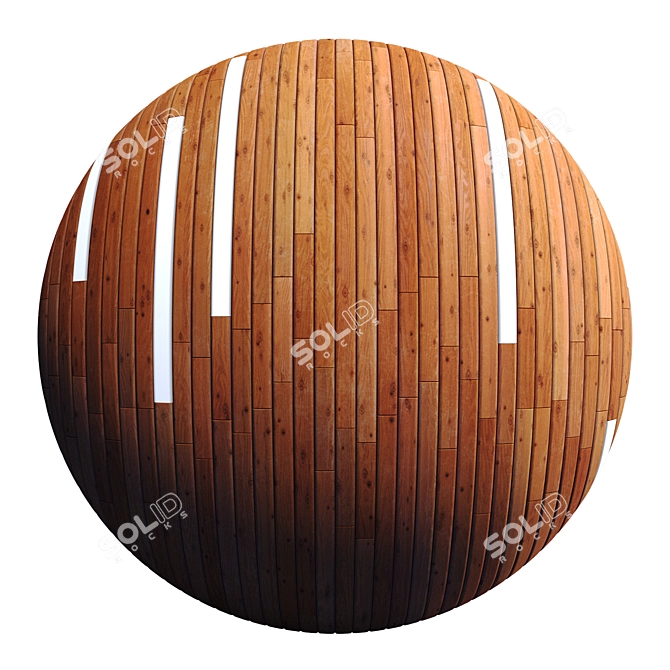 Striped Wood + Light Panels: PBR 4K & 2 Mats 3D model image 3