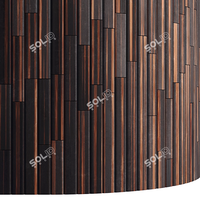 Striped Wood Light Panels - PBR 4K 3D model image 4