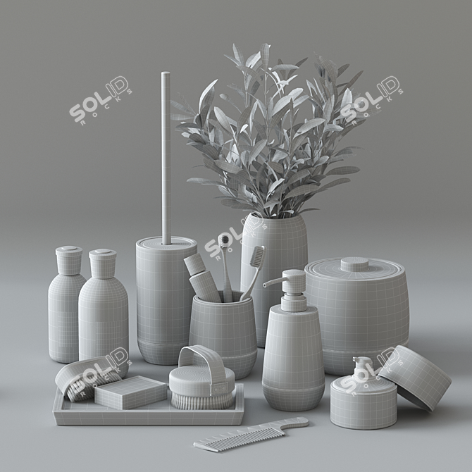 Bathroom Decor Set 3D model image 4