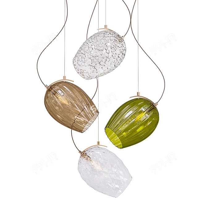 Elegant Nuce Suspension Lamp 3D model image 1