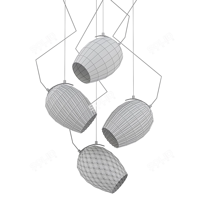Elegant Nuce Suspension Lamp 3D model image 2