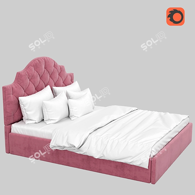 Elegant Carriage Coupler Bed 3D model image 1