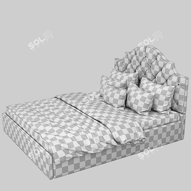 Elegant Carriage Coupler Bed 3D model image 4