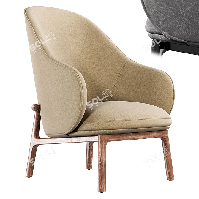 Modern Comfort Armchair: Norte 3D model image 1