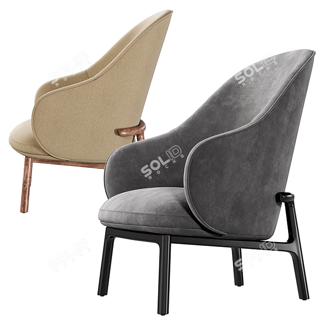 Modern Comfort Armchair: Norte 3D model image 2