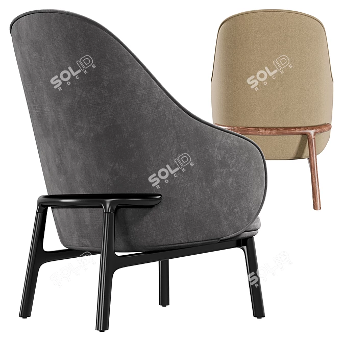 Modern Comfort Armchair: Norte 3D model image 4