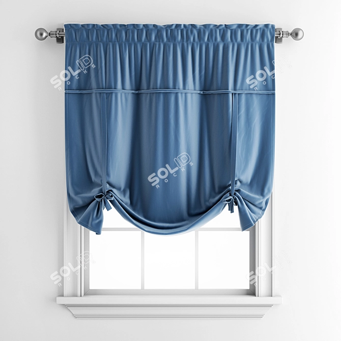 Elegant Roman Blinds: Window Upgrade 3D model image 2