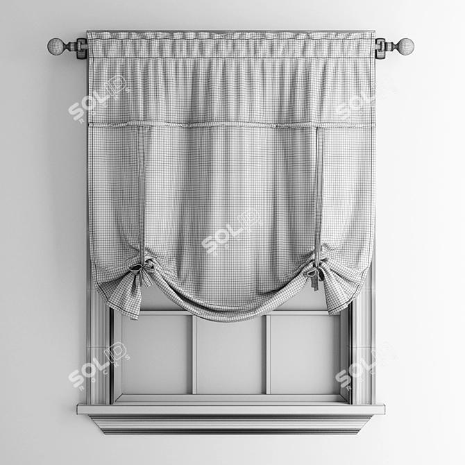 Elegant Roman Blinds: Window Upgrade 3D model image 1