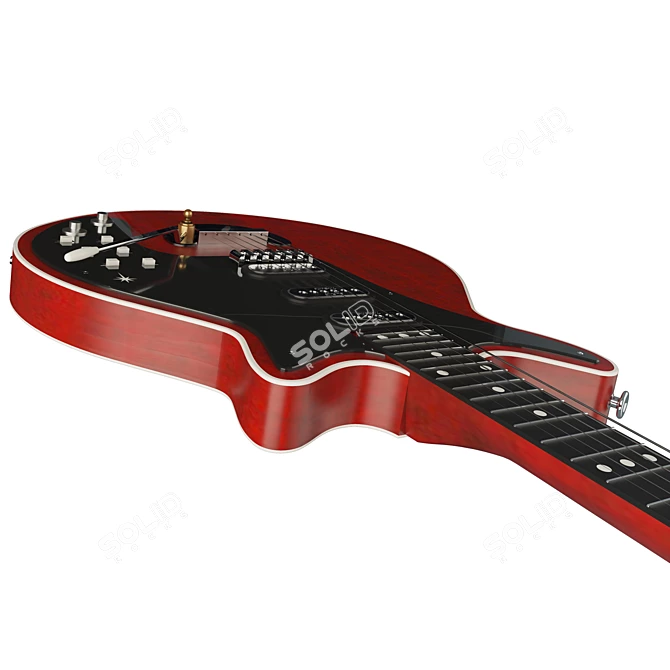 Title: Classic Red Special Guitar 3D model image 5