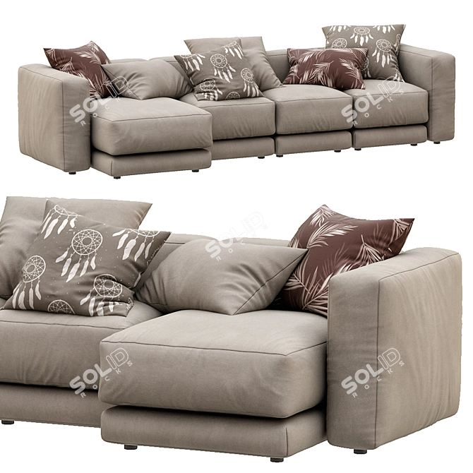 Modern Lewis Sofa: Montauksofa Excellence 3D model image 1