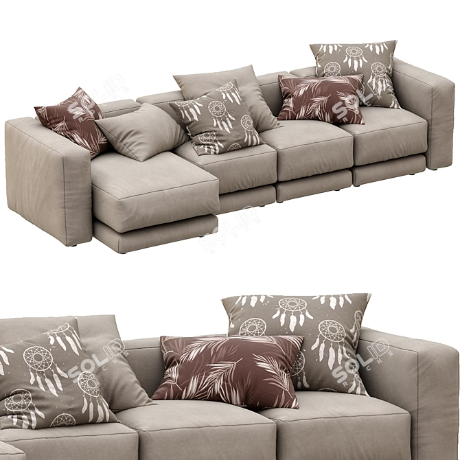 Modern Lewis Sofa: Montauksofa Excellence 3D model image 2