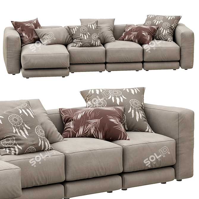 Modern Lewis Sofa: Montauksofa Excellence 3D model image 3