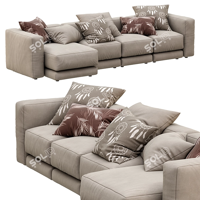 Modern Lewis Sofa: Montauksofa Excellence 3D model image 4