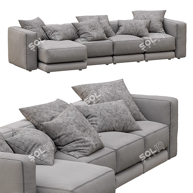 Modern Lewis Sofa: Montauksofa Excellence 3D model image 5