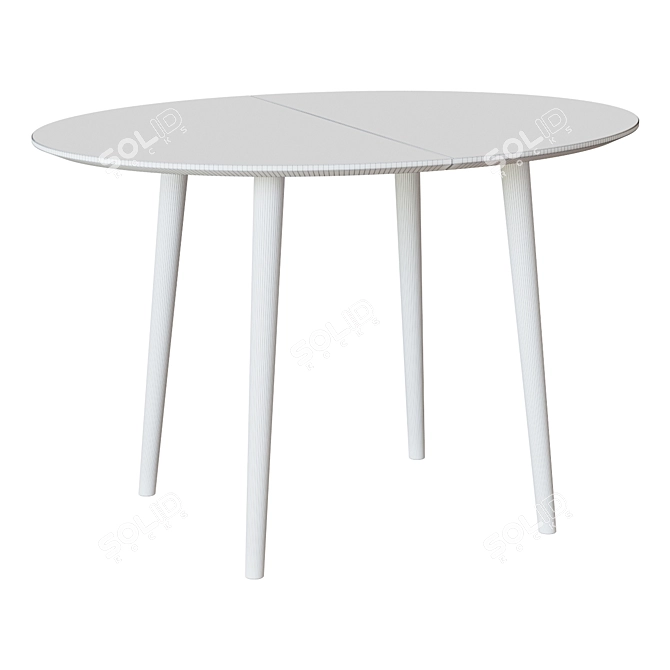 White Oval Oakland Table 3D model image 3