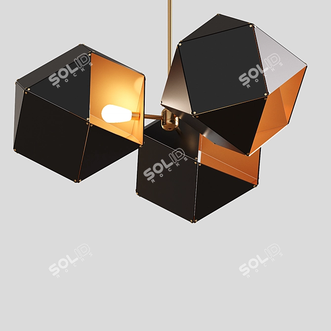 Modern Metal and Glass Pendant Lights 3D model image 3