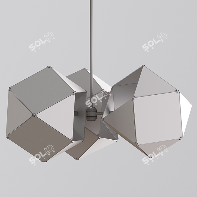 Modern Metal and Glass Pendant Lights 3D model image 4