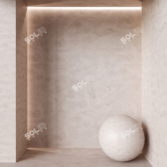 Sleek Gray Textured Plaster 3D model image 1