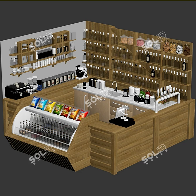 Cafe Restaurant 3D Model 3D model image 4