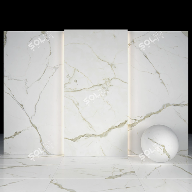 Elegant Gold Calacatta Marble 3D model image 1