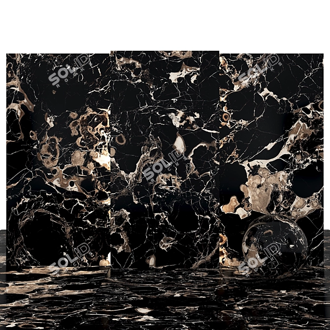 Elegant Portoro Silver Marble 3D model image 1