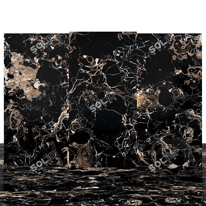 Elegant Portoro Silver Marble 3D model image 2