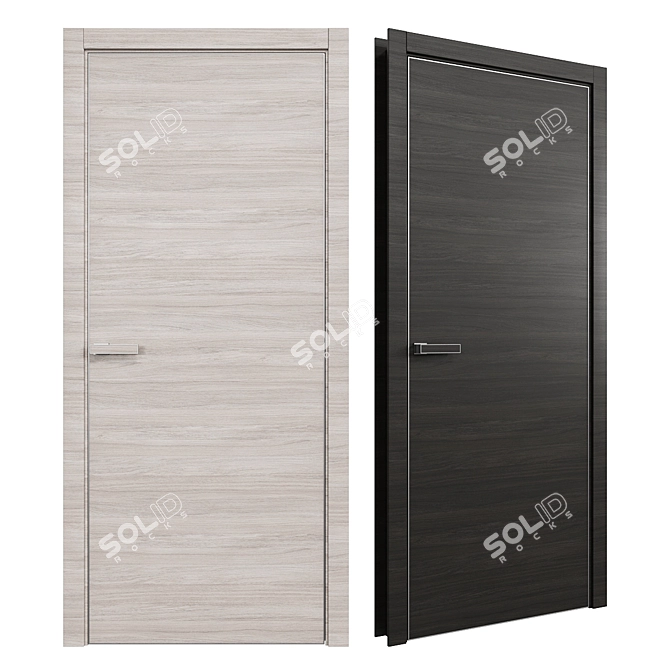 Profil Doors 1Z: Elegant Lotus Handle 3D model image 1