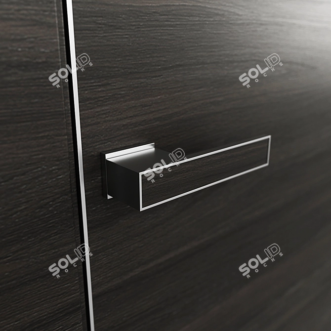 Profil Doors 1Z: Elegant Lotus Handle 3D model image 3