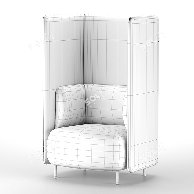 Elegant Buddy Hub Armchair 3D model image 3