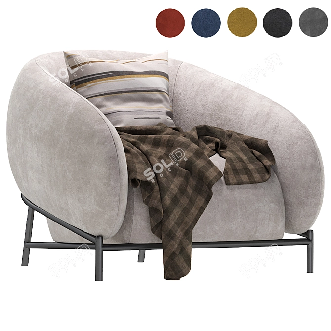Cider Edition CURL: Sleek and Stylish Armchair 3D model image 1