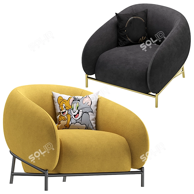 Cider Edition CURL: Sleek and Stylish Armchair 3D model image 2