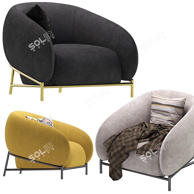 Cider Edition CURL: Sleek and Stylish Armchair 3D model image 4