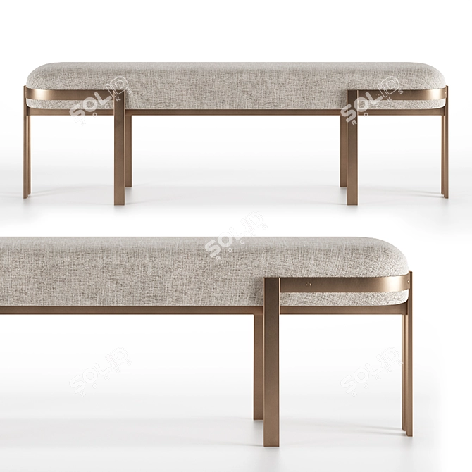 Sleek Kelly Wearstler Bench 3D model image 1