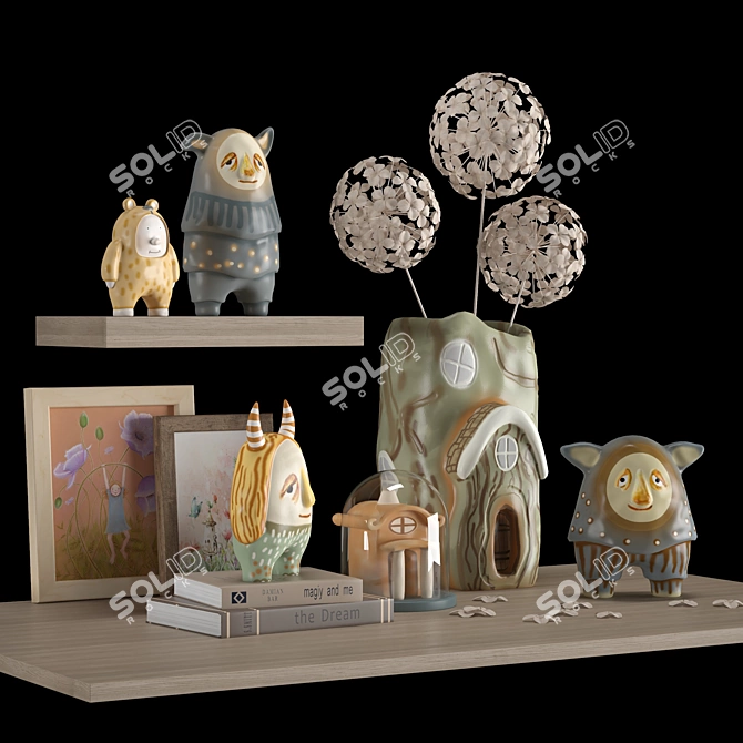 Dreamy Nursery Décor Set 3D model image 2